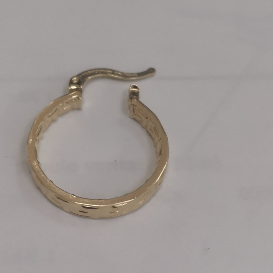 ARETES TEJIDO ARRACADAS TIPO GRECAS 14K 2.1 GR (NUEVO)