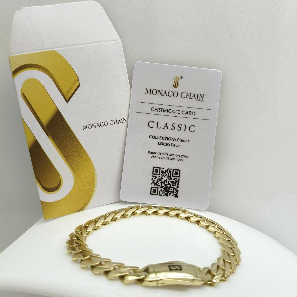 PULSERA CABALLERO MONACO ORO 10K 12.8 (NUEVO)