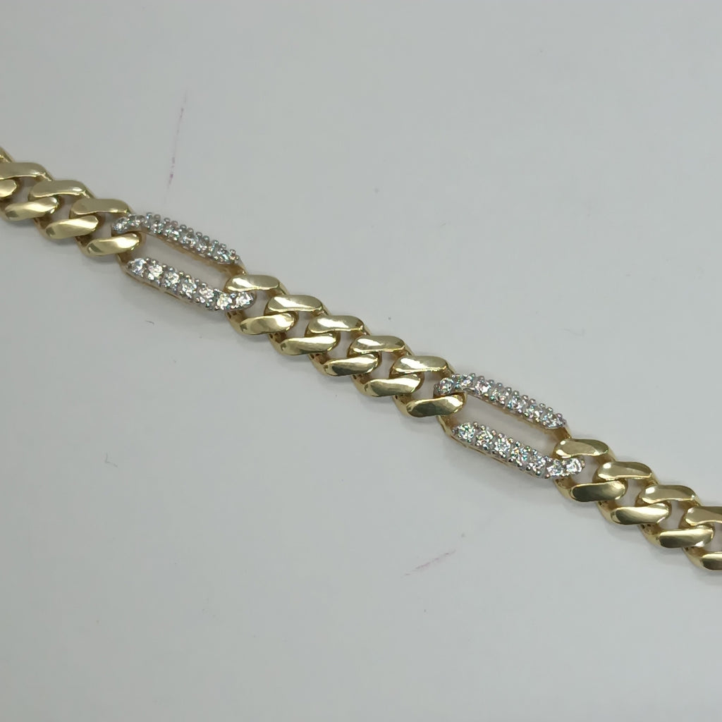 PULSERA CABALLERO MONACO ORO 10K 6.5 (NUEVO)