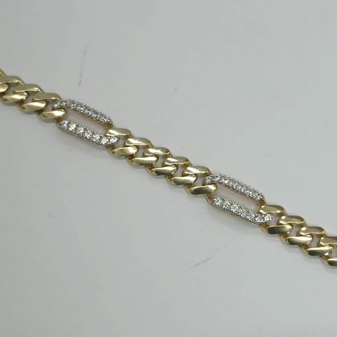 PULSERA CABALLERO MONACO ORO 10K 6.5 (NUEVO)