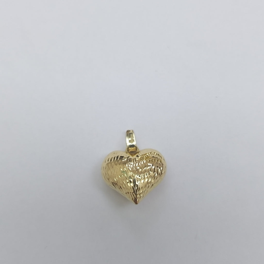 DIJE TEJIDO CORAZON LABRADO 14K 1 GR (NUEVO)