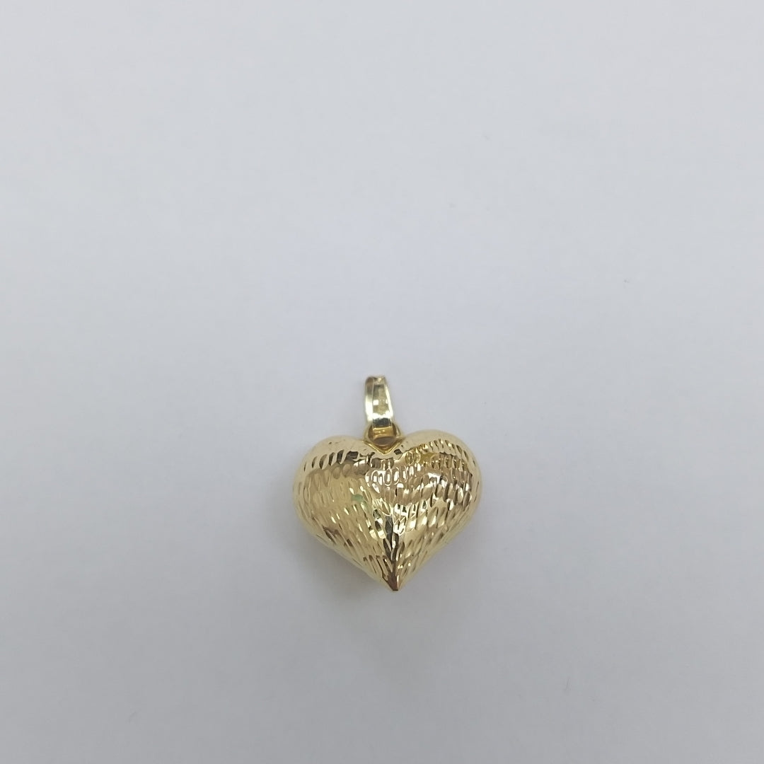 DIJE TEJIDO CORAZON LABRADO 14K 1 GR (NUEVO)