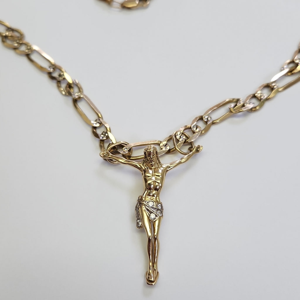 CADENA, CRUCIFIJO ORO 10 K 29.8 GRMS (SEMINUEVO)