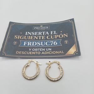 ARETES ARRACADAS CON CIRCONIAS 14K 2.3 GR (NUEVO)