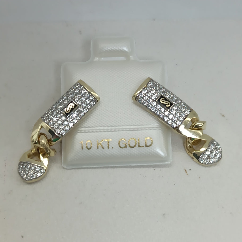 PAR ARETES MONACO ORO 10K 4.3 (NUEVO)