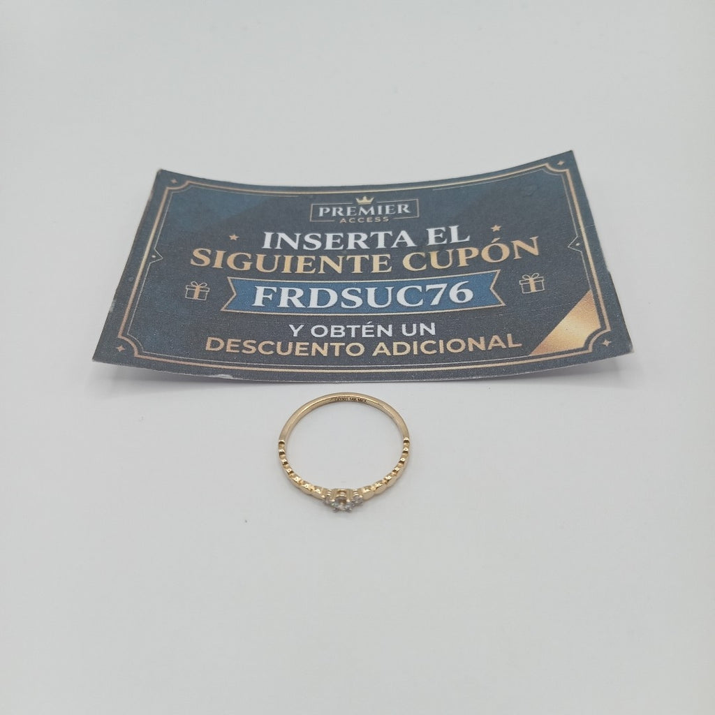ANILLO ANILLITO C CIRCONIAS 14K 6.5 TALLA 1.1 GR (NUEVO)