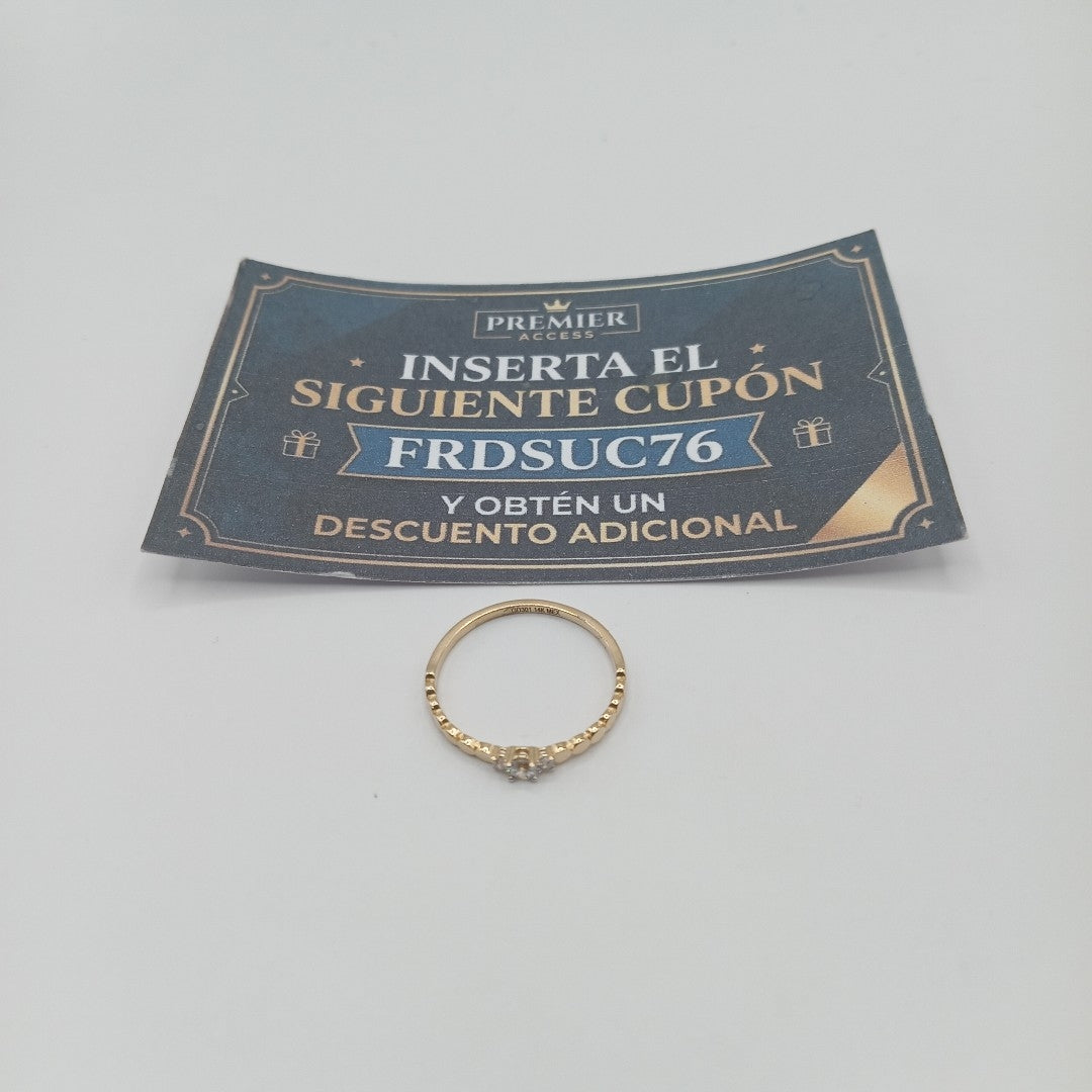 ANILLO ANILLITO C CIRCONIAS 14K 6.5 TALLA 1.1 GR (NUEVO)