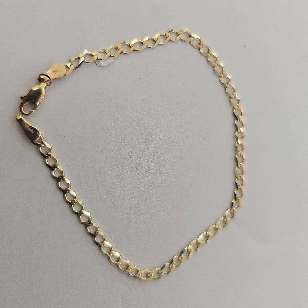 PULSERA TEJIDO BARBADA 14K 21 CM 3.9 GR (NUEVO)