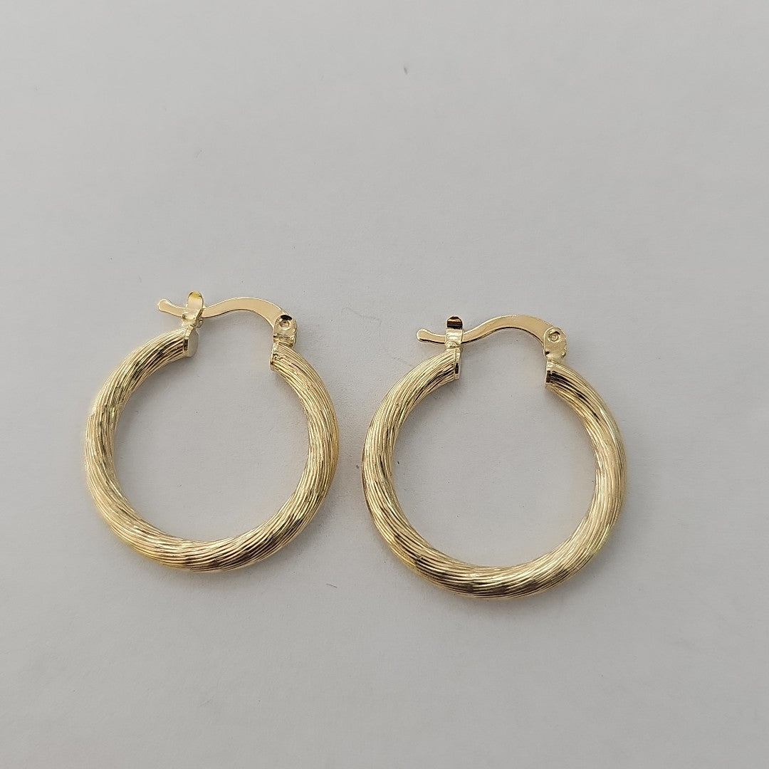 ARETES TEJIDO ARRACADAS ASTRIADAS 14K 3 GR (NUEVO)