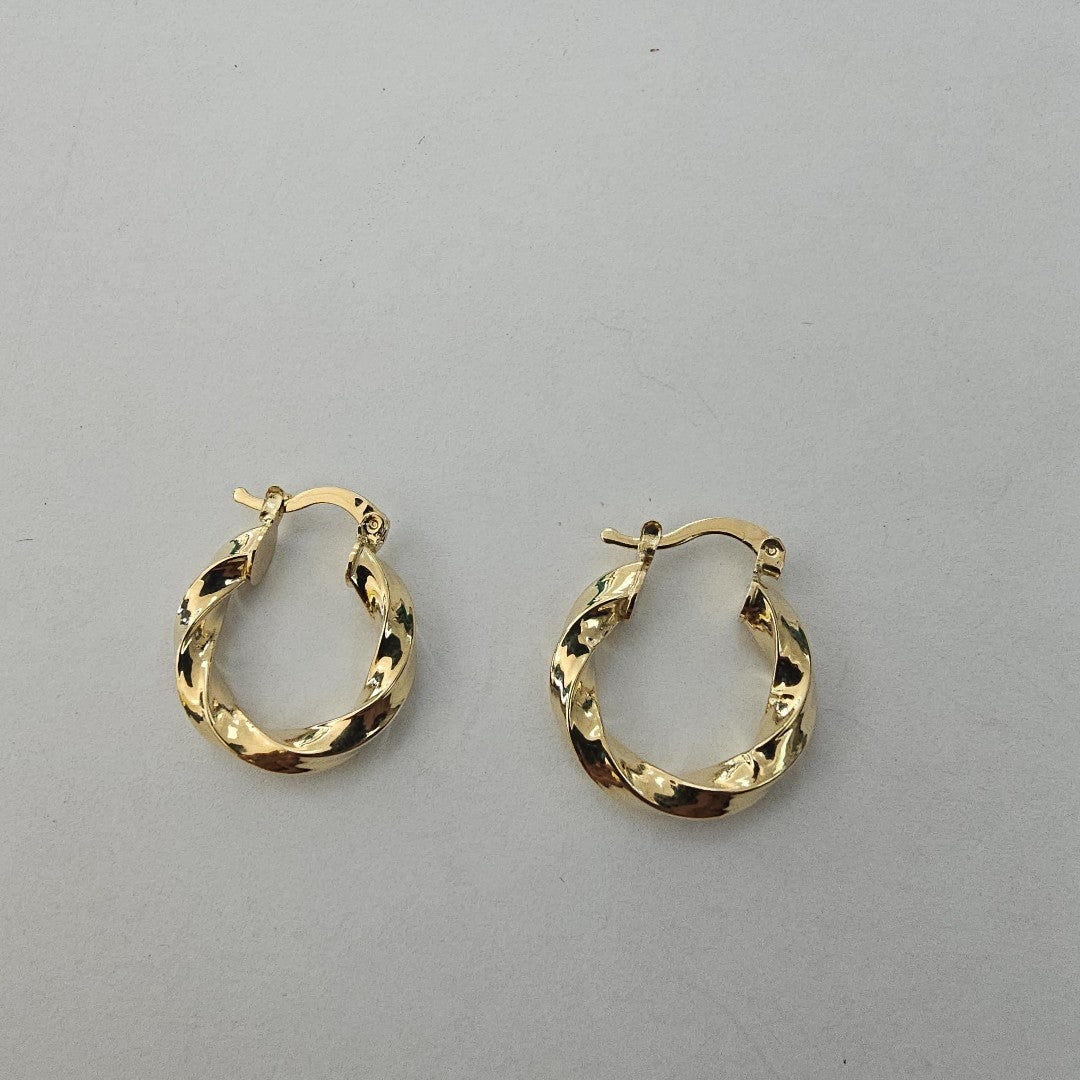ARETES ARRACADA TORZAL 14K 2 GR (NUEVO)
