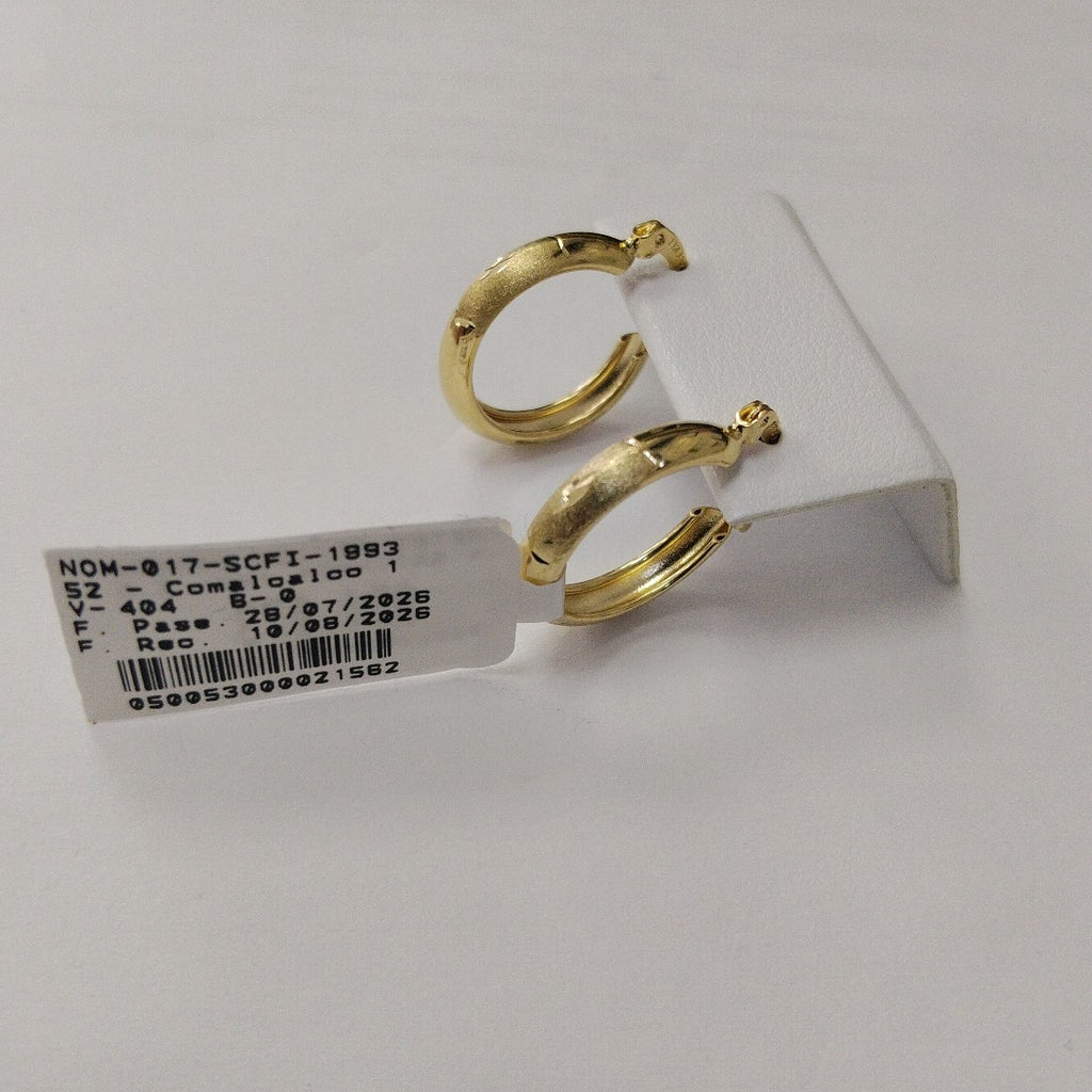 ARETES TEJIDO ARRACADA SATINADA 14K 2.5 GR (NUEVO)