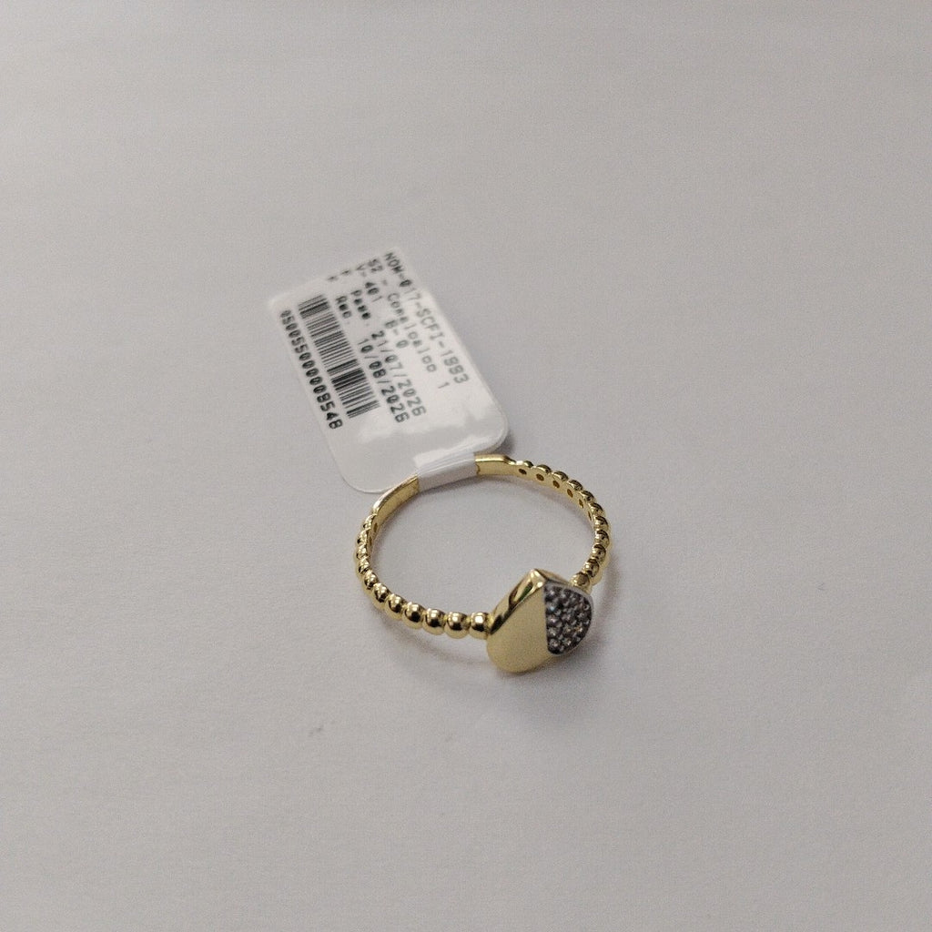 ANILLO ANILLITO FIG CORAZON C CIRCONIAS 14K 7 TALLA 1.6 GR (NUEVO)