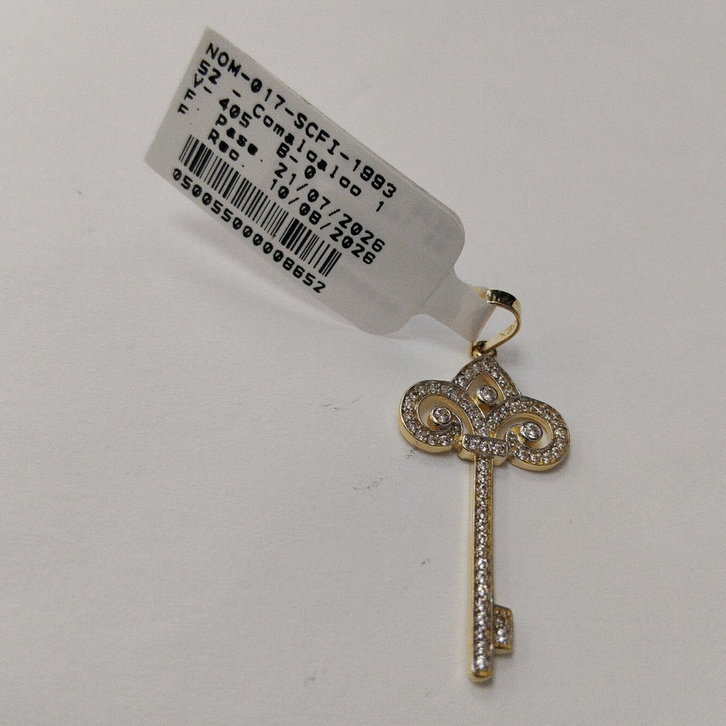 DIJE LLAVE C CIRCONIAS 14K 1.6 GR (NUEVO)