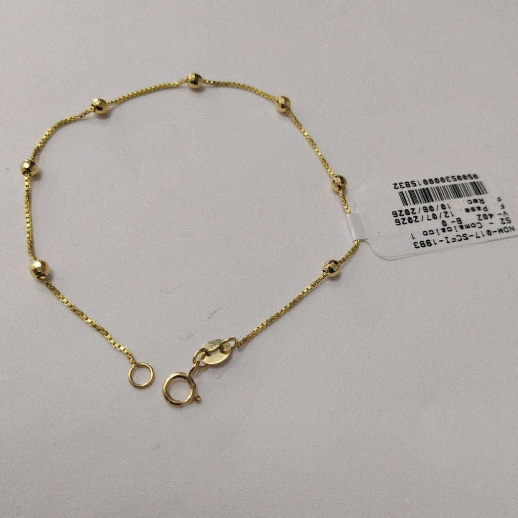 PULSERA ESPECIAL CON BOLITAS 14K 18 CM 1.4 GR (NUEVO)