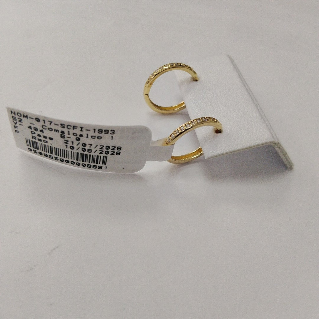 ARETES HUGGIES C CIRCONIA 14K 1.7 GR (NUEVO)