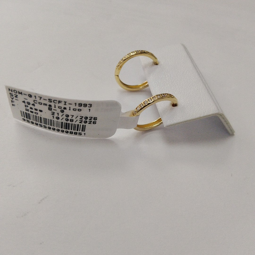 ARETES HUGGIES C CIRCONIA 14K 1.7 GR (NUEVO)