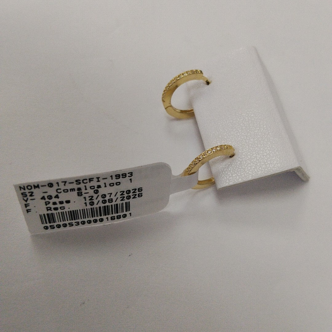 ARETES ARRACADAS CON CIRCONIAS 14K 1.2 GR (NUEVO)