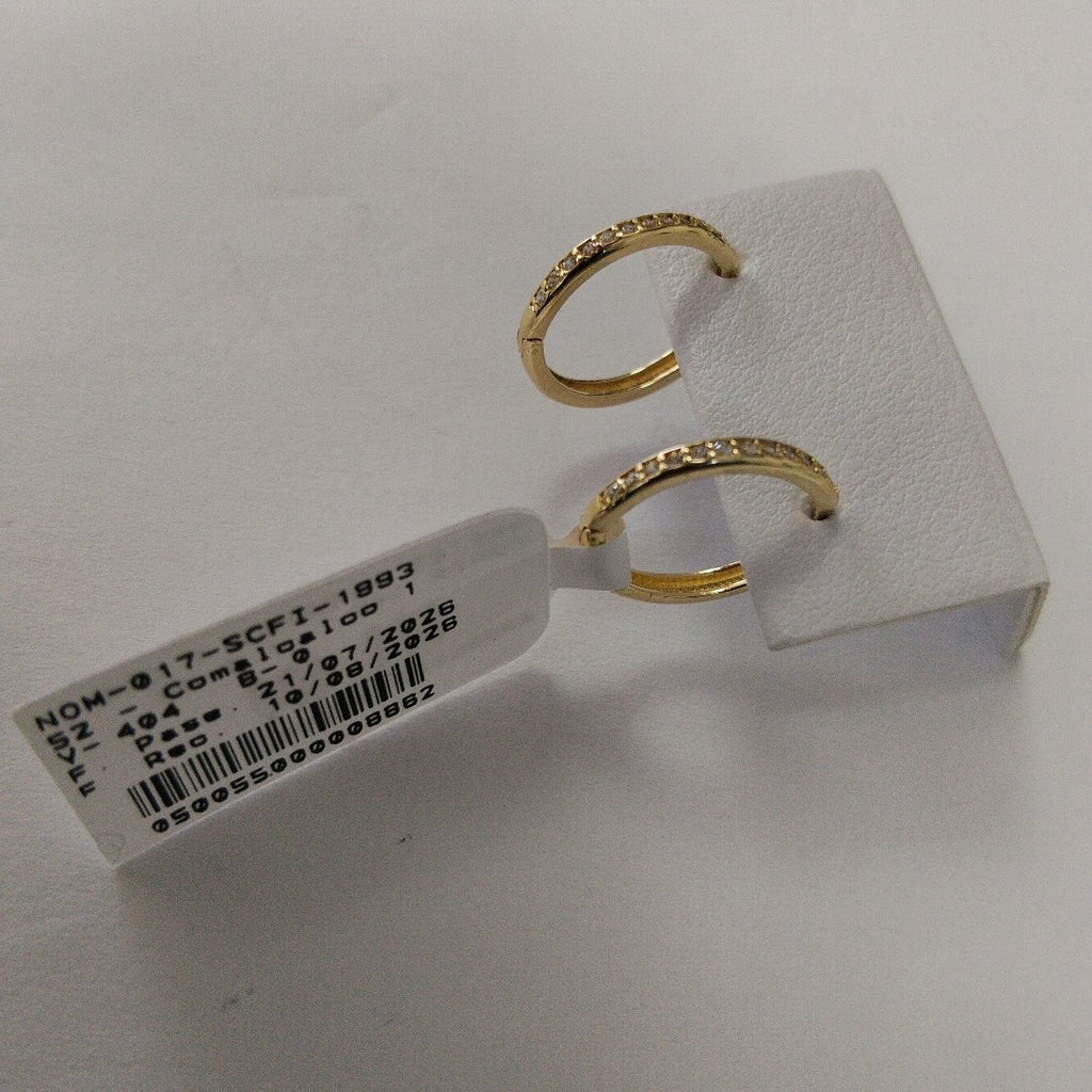 ARETES HUGGIES C CIRCONIA 14K 1.8 GR (NUEVO)