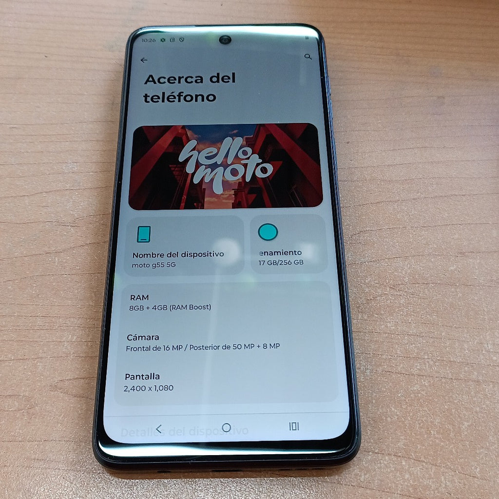 CELULAR MOTOROLA MOTO G55 5G XT2435-1(2024) 256 GB 8 GB RAM (SEMINUEVO)