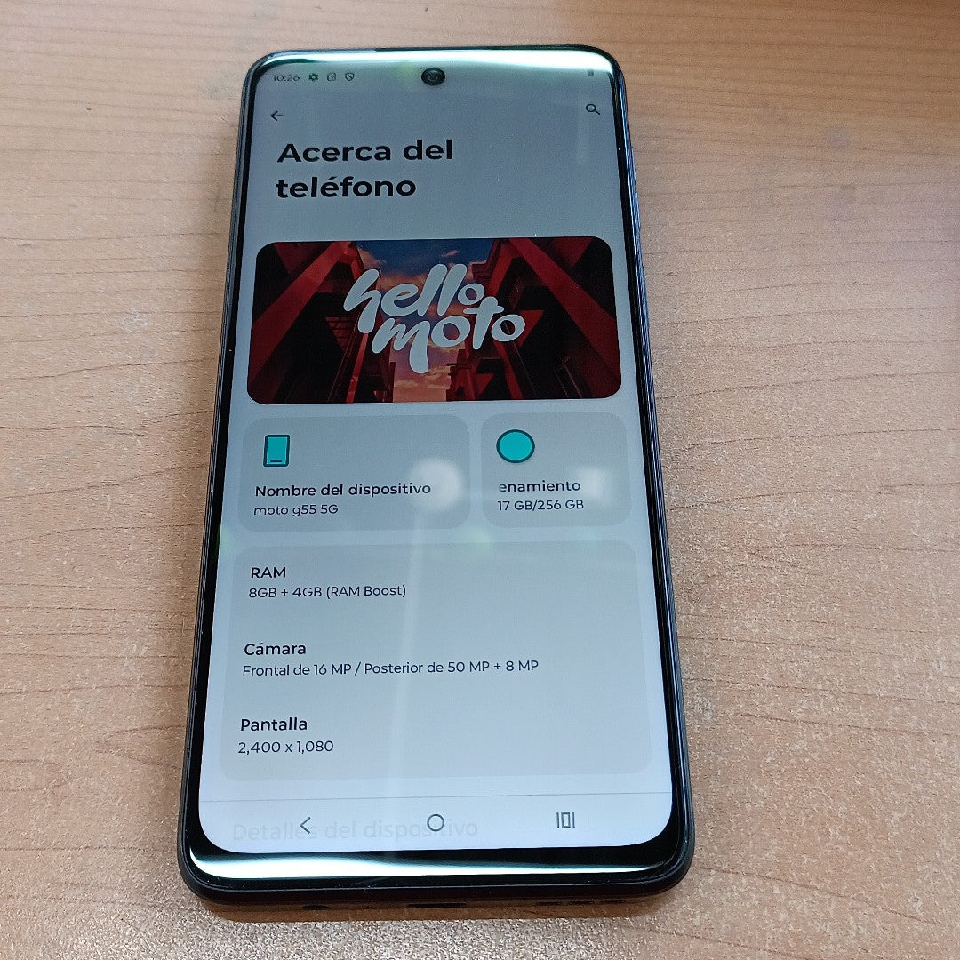 CELULAR MOTOROLA MOTO G55 5G XT2435-1(2024) 256 GB 8 GB RAM (SEMINUEVO)