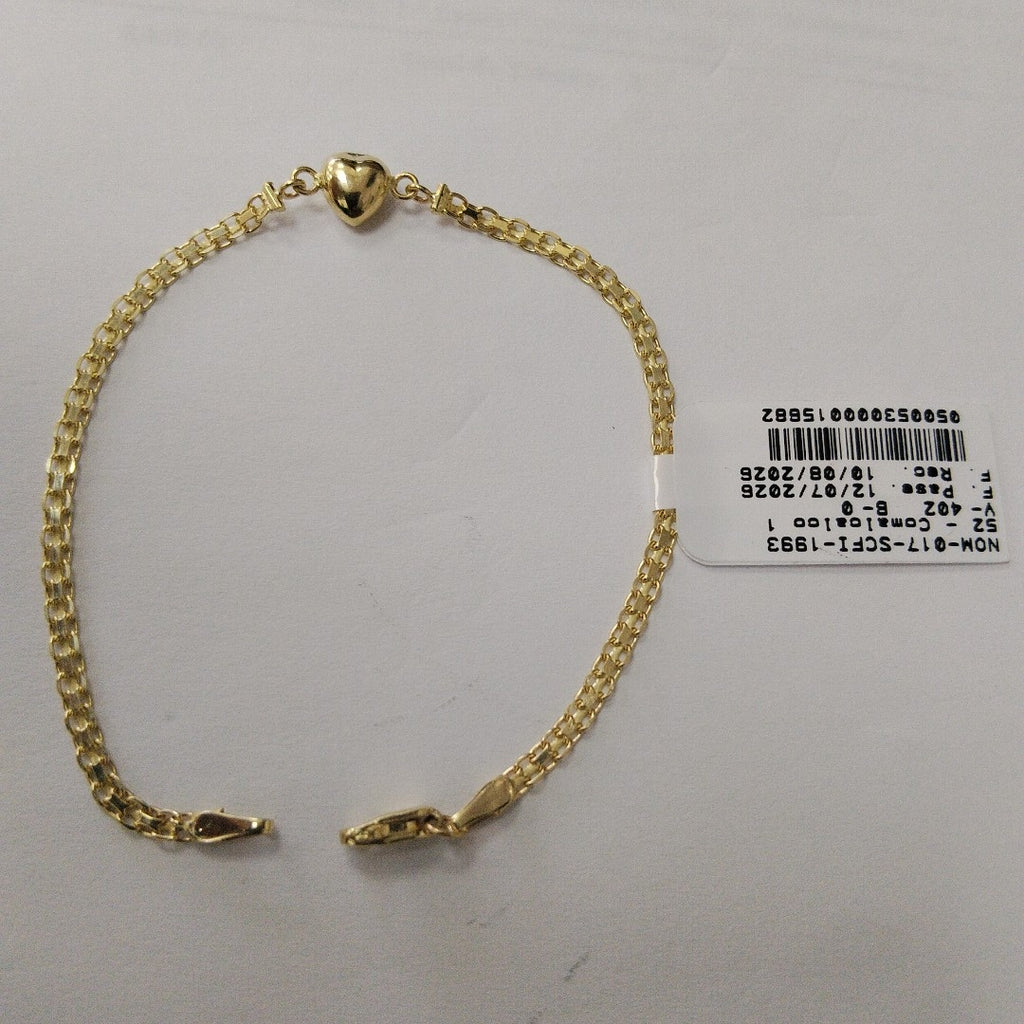 PULSERA ESPECIAL C CORAZON 14K 18 CM 2.7 GR (NUEVO)