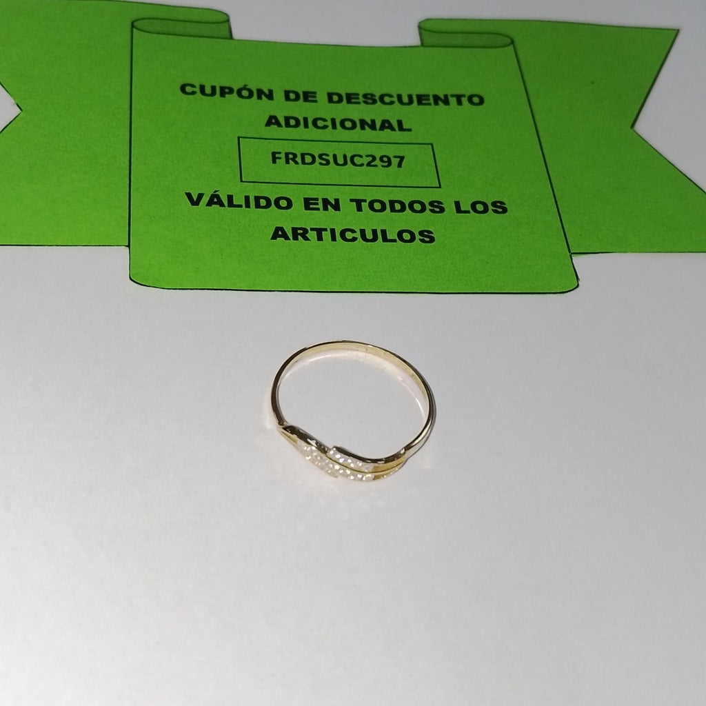 ANILLOS C CIRCONIAS 14K TALLA 8 0.8 GR (NUEVO)