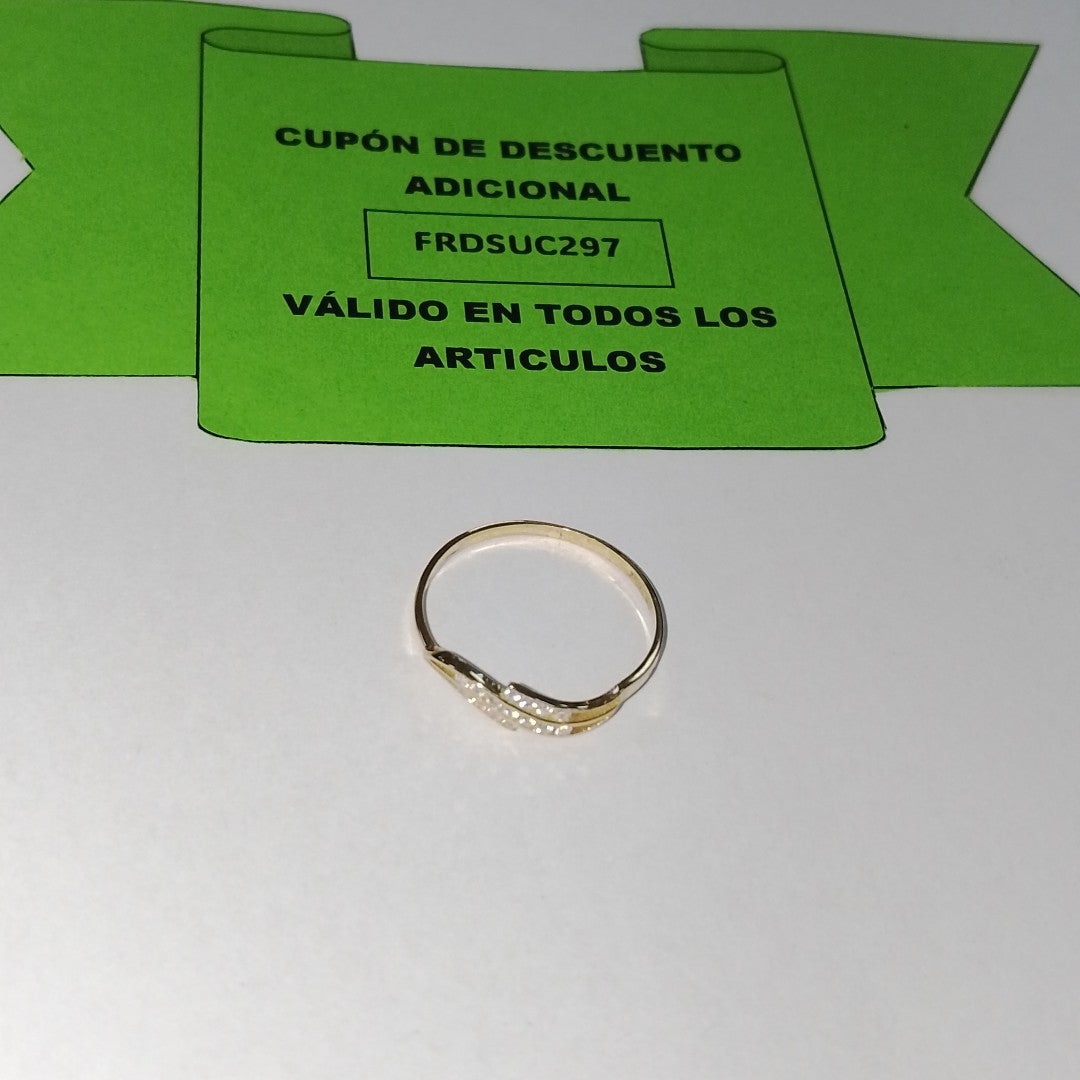 ANILLOS C CIRCONIAS 14K TALLA 8 0.8 GR (NUEVO)