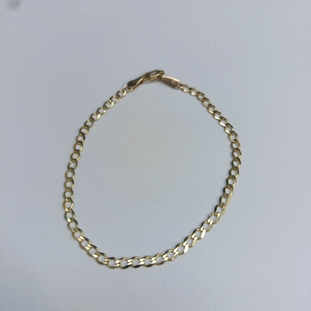 PULSERA TEJIDO BARBADA 14K 21 CM 3.8 GR (NUEVO)
