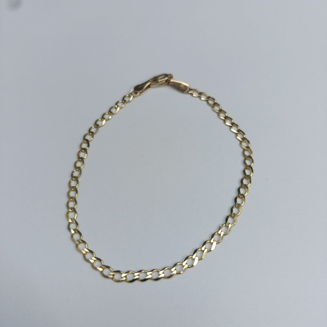 PULSERA TEJIDO BARBADA 14K 21 CM 3.8 GR (NUEVO)
