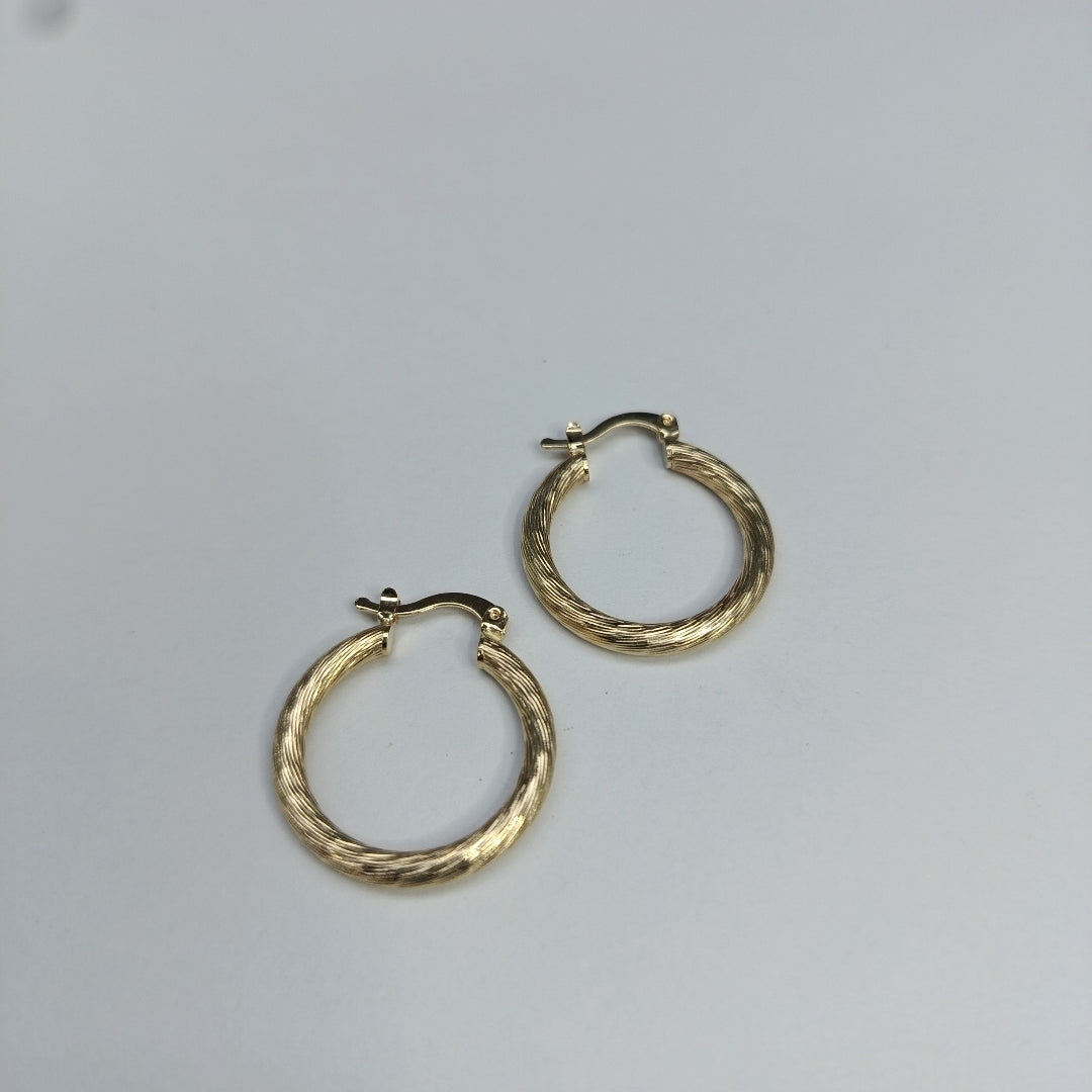 ARETES TEJIDO ARRACADAS ASTRIADAS 14K 2.9 GR (NUEVO)