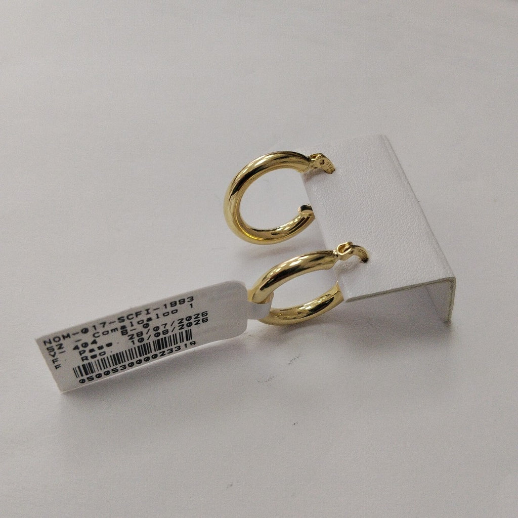 ARETES TEJIDO ARRACADAS LISAS 14K 1.6 GR (NUEVO)