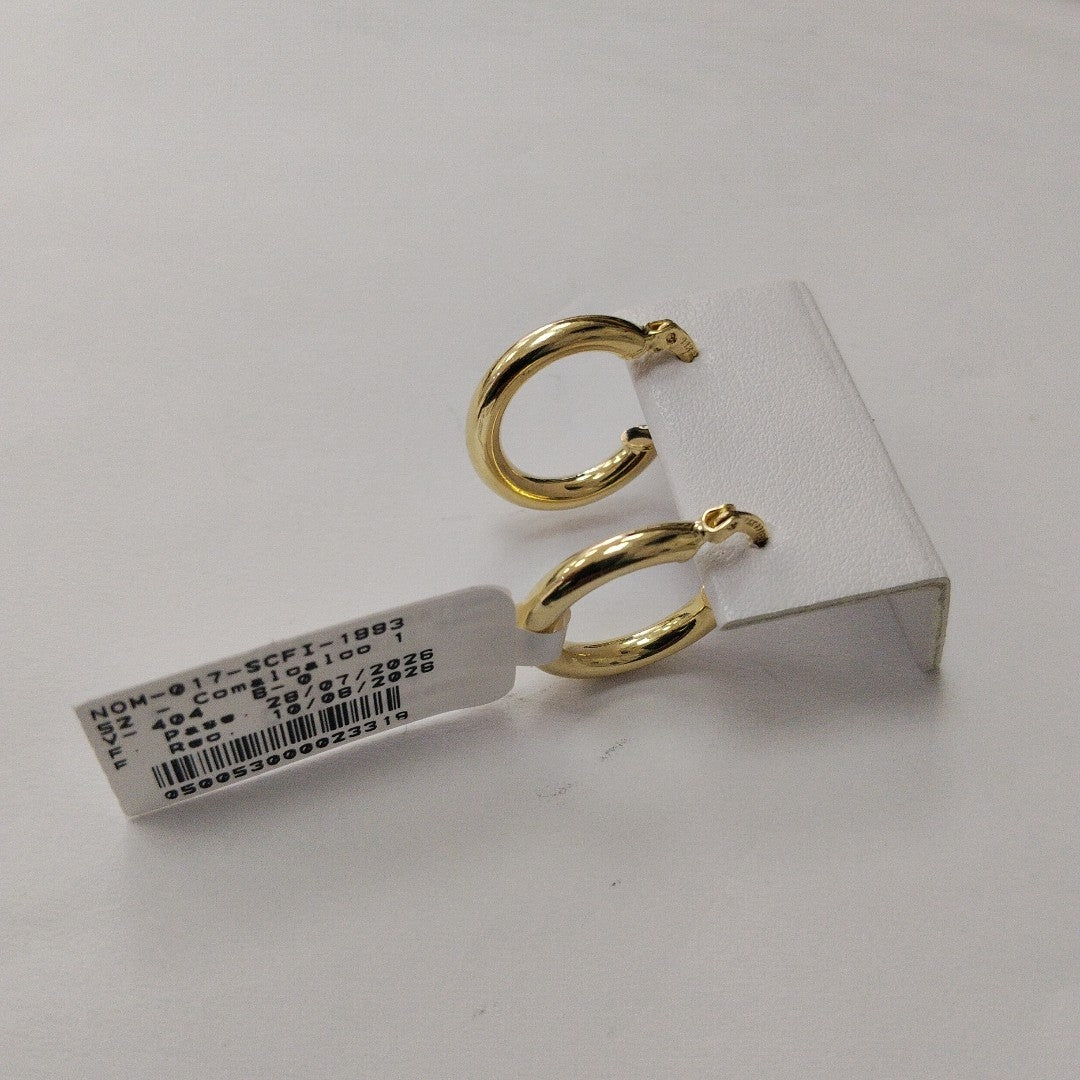 ARETES TEJIDO ARRACADAS LISAS 14K 1.6 GR (NUEVO)