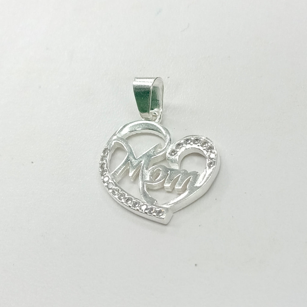 DIJE CORAZON C/CIRCONIAS PLATA .925 3.1 GR (NUEVO)
