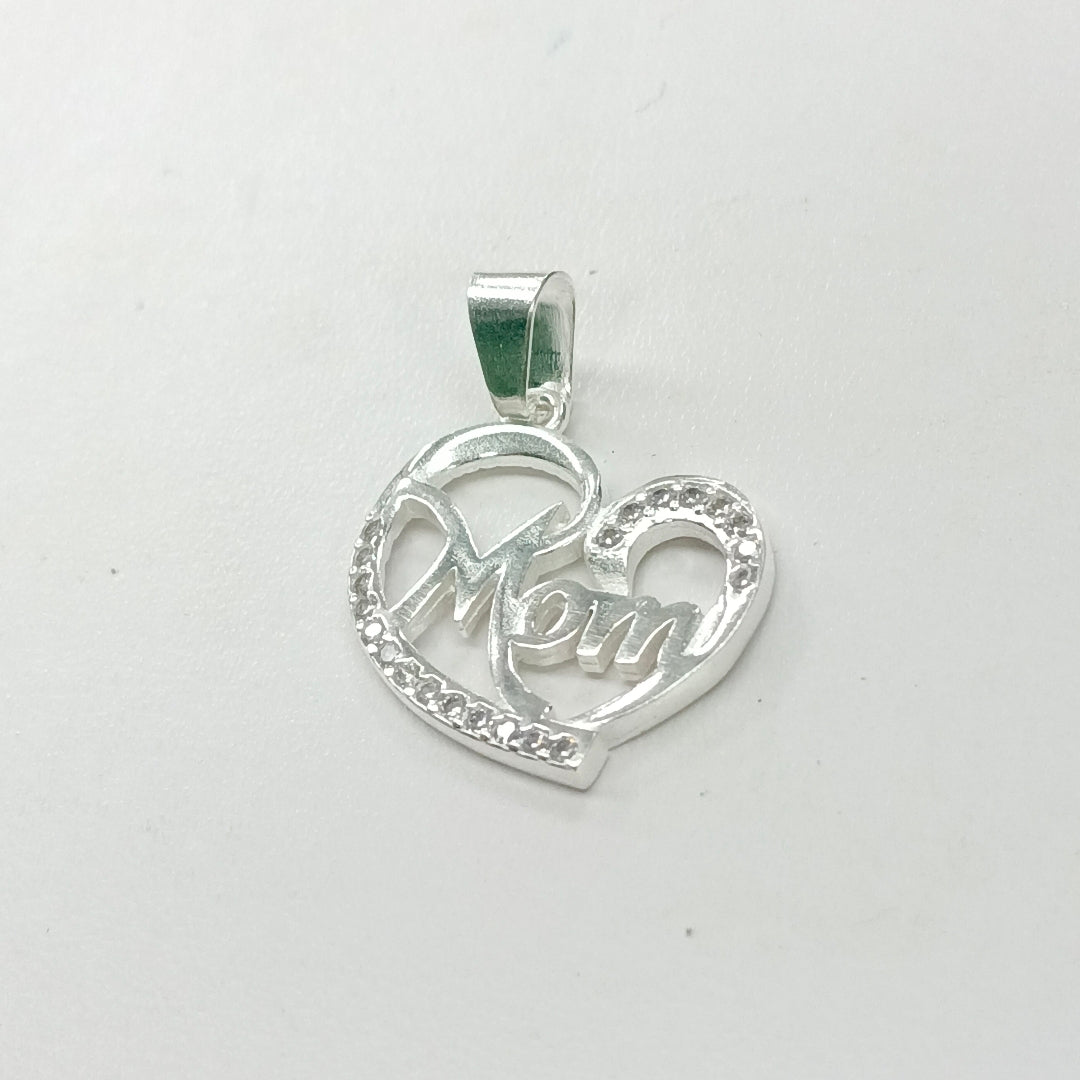 DIJE CORAZON C/CIRCONIAS PLATA .925 3.1 GR (NUEVO)
