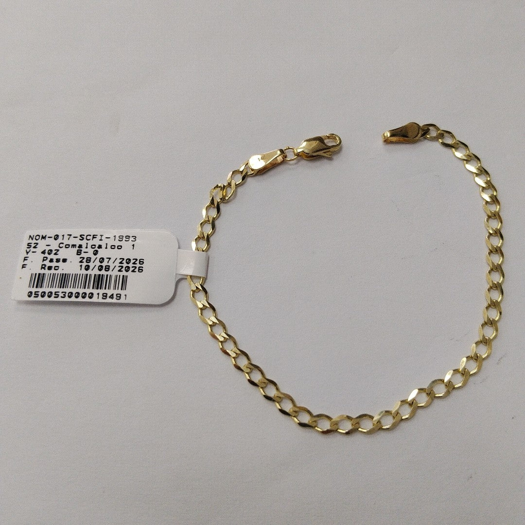 PULSERA TEJIDO BARBADA 14K 18 CM 3.4 GR (NUEVO)