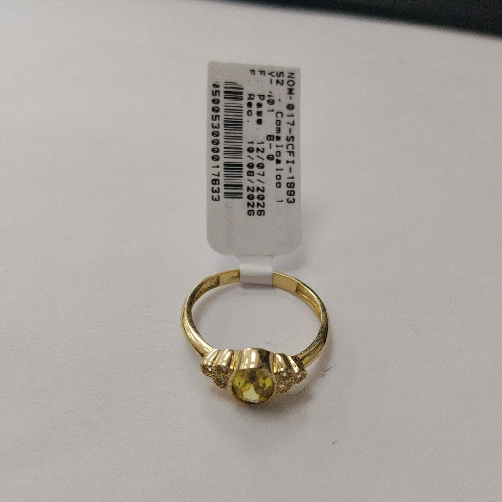 ANILLOS CON CIRCONIAS Y PIEDRA DE COLOR 14K TALLA 8 2 GR (NUEVO)