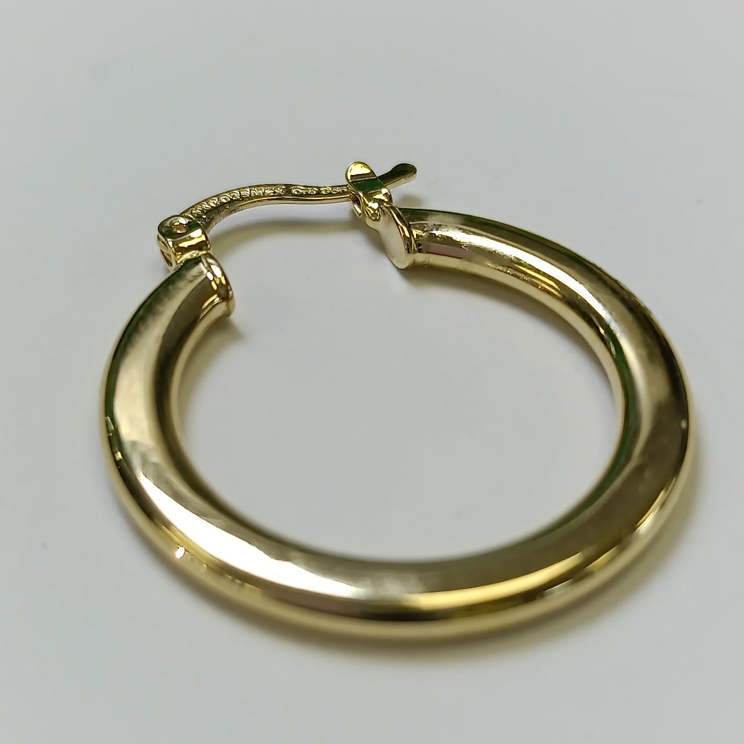 ARETES TEJIDO ARRACADA LISA 14K 2.1 GR (NUEVO)