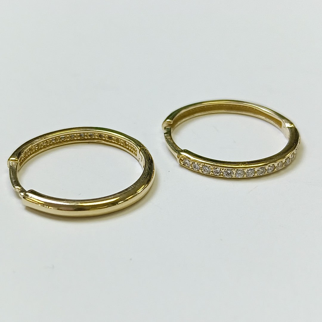 ARETES ARRACADAS C CIRCONIAS 14K 1.8 GR (NUEVO)