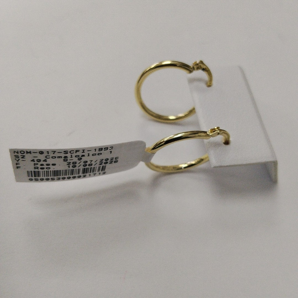 ARETES TEJIDO ARRACADAS LISAS 14K 1.2 GR (NUEVO)