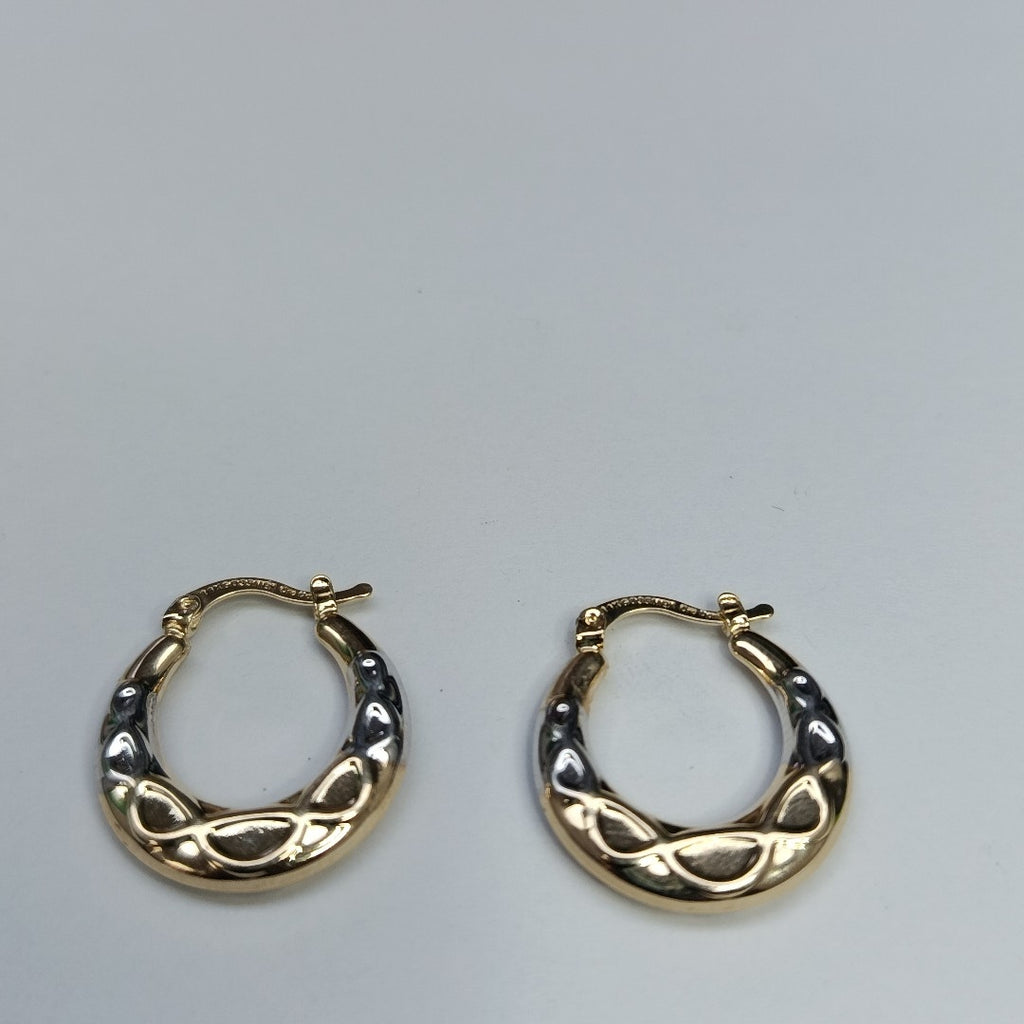 ARETES ARRACADAS COMBINADAS CON INFINITO 14K 2.3 GR (NUEVO)