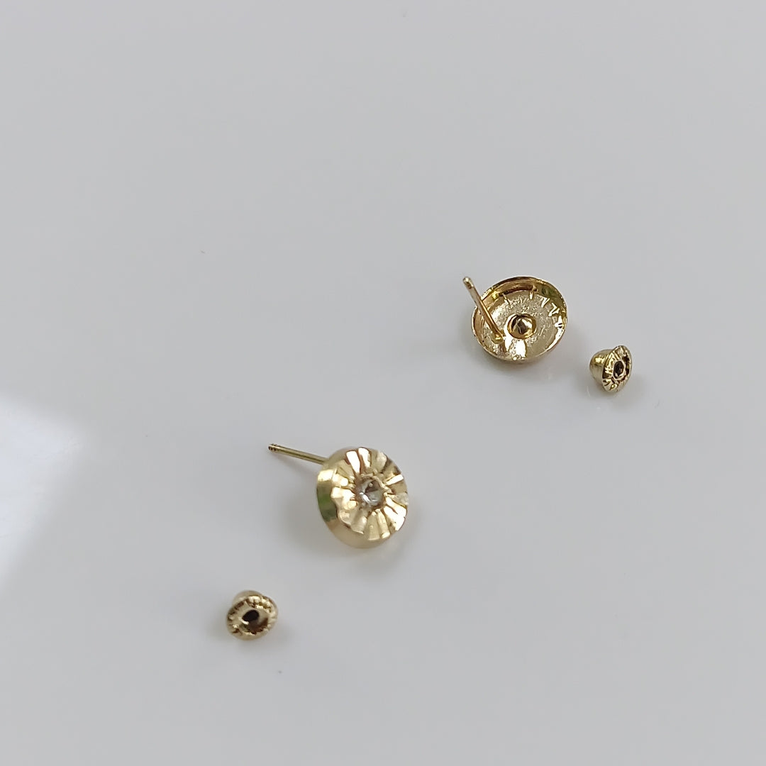 BROQUELES BROQUEL FIG BOTON C CIRCONIA 14K 0.2916 GR (NUEVO)