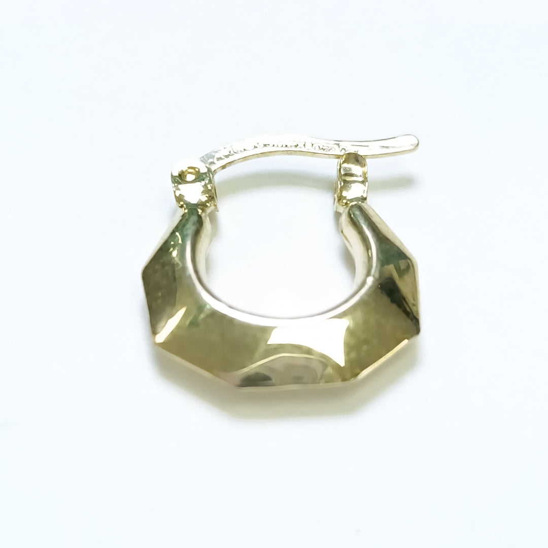 ARETES TEJIDO ARRACADA FACETADA 14K 1.3 GR (NUEVO)