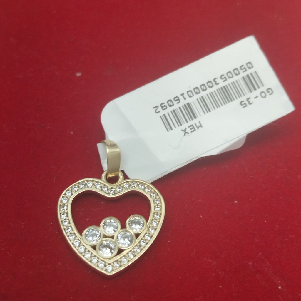 DIJE CORAZON CON CIRCONIAS 14K 1.7 GR (NUEVO)