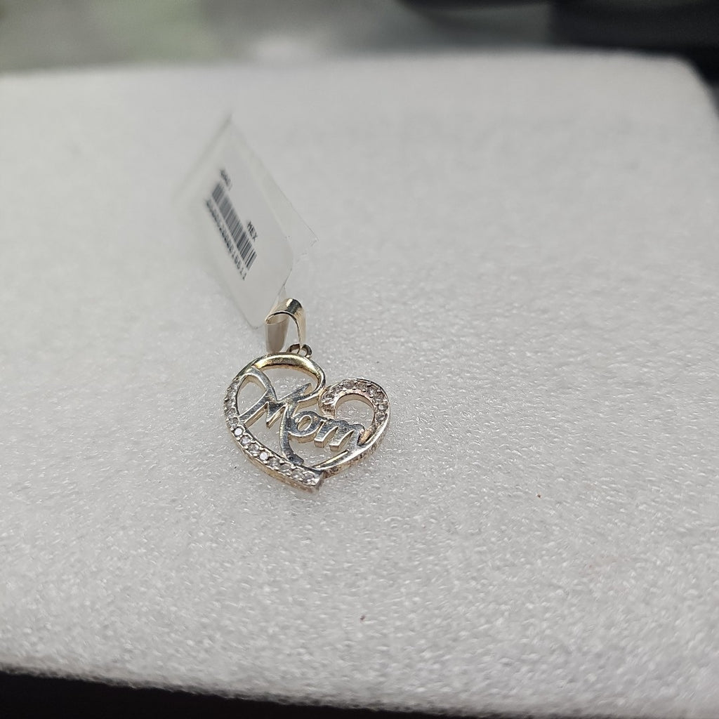 DIJE CORAZON C/CIRCONIAS PLATA .925 2.9 GR (NUEVO)
