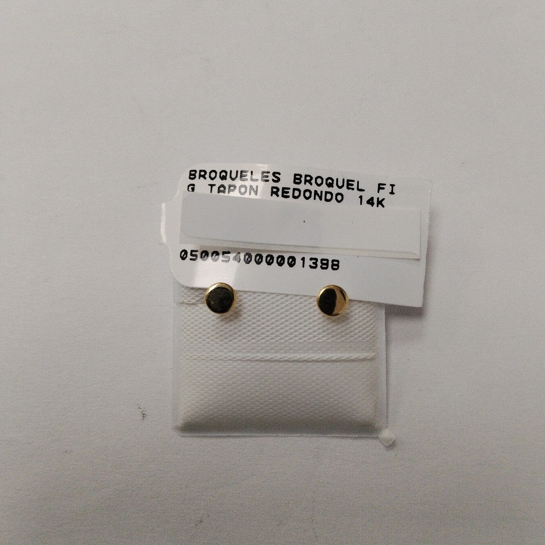 BROQUELES BROQUEL FIG TAPON REDONDO 14K 0.1408 GR (NUEVO)