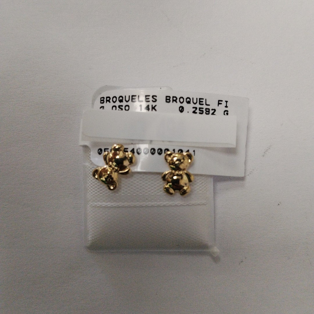 BROQUELES BROQUEL FIG OSO 14K 0.2592 GR (NUEVO)
