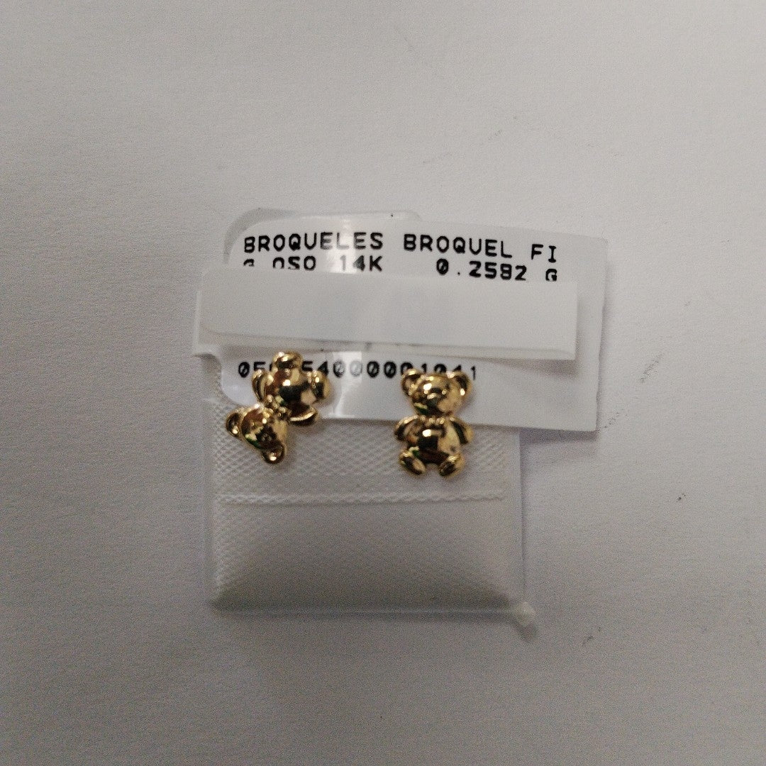 BROQUELES BROQUEL FIG OSO 14K 0.2592 GR (NUEVO)