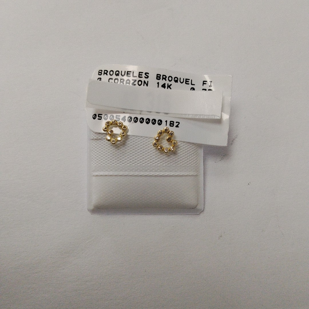 BROQUELES BROQUEL FIG CORAZON 14K 0.23 GR (NUEVO)
