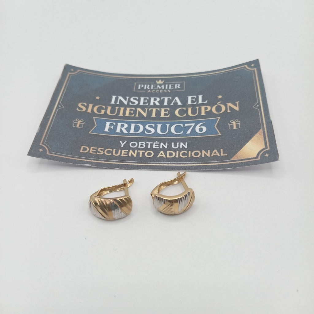 ARETES PAR ORO,RODIADO 14 K 1,80 GRMS (SEMINUEVO)