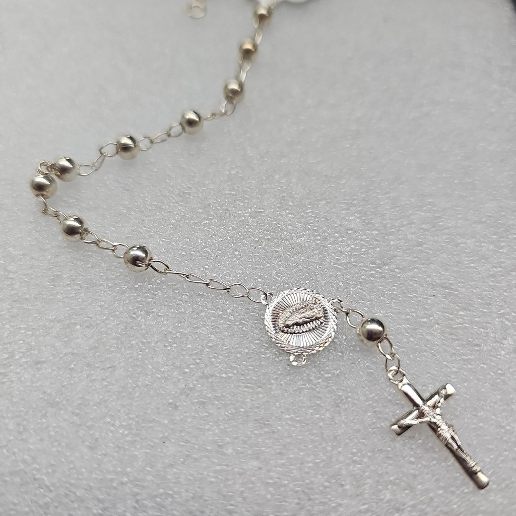 PULSERA TIPO ROSARIO PLATA .925 18 CM 4.12 GR (NUEVO)